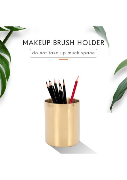 2 Parçalı Kalem Bardağı Tutucu Kalem Potu Makyaj Fırçaları Tutucu Masa Kırtasiye Organizatör Paslanmaz Çelik (Altın) (Yurt Dışından) fiyatları