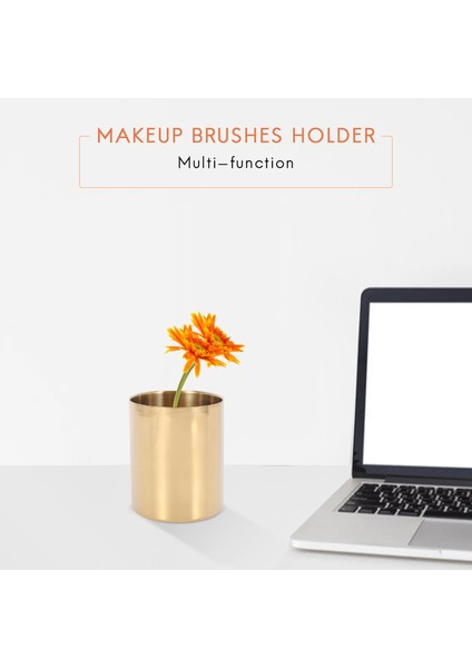 2 Parçalı Kalem Bardağı Tutucu Kalem Potu Makyaj Fırçaları Tutucu Masa Kırtasiye Organizatör Paslanmaz Çelik (Altın) (Yurt Dışından) fırsatları