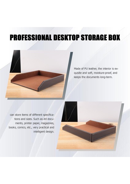 Pu Deri Toplama Mektup Tepsisi, Belge Masası Organizatör, Istiflenebilir Ofis Dosyası Belge Tepsi Sahibi (Kahverengi) (Yurt Dışından) modelleri