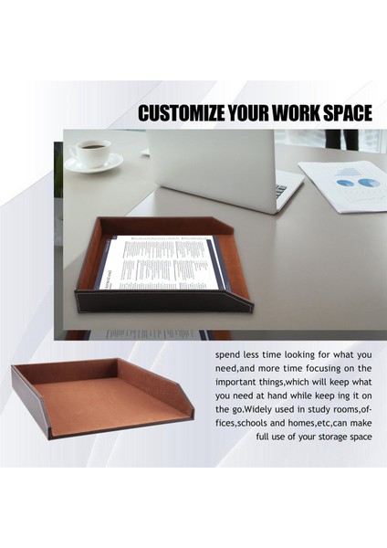 Pu Deri Toplama Mektup Tepsisi, Belge Masası Organizatör, Istiflenebilir Ofis Dosyası Belge Tepsi Sahibi (Kahverengi) (Yurt Dışından) fırsatları