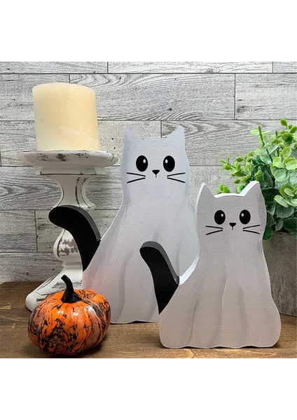 Hayalet Kedi Heykeli, Cadılar Bayramı Hayalet Kedi Dekorasyonu, Kedi Hayalet Katmanlı Tepsi Dekorasyonu, Kedi Lover Ekran Toplama Hediyesi (Yurt Dışından) indirimleri