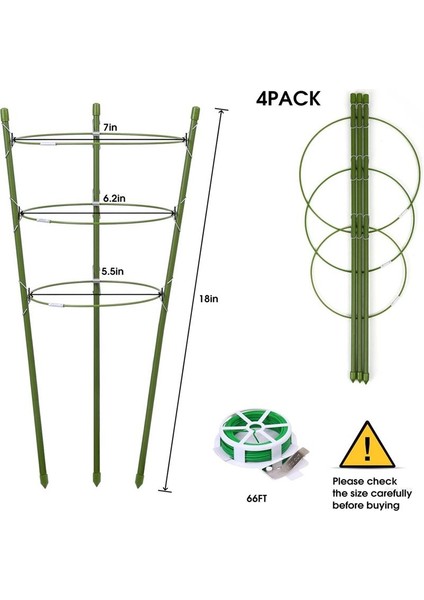 Tırmanma Strut Ekici Tesisi Büyüyen Tırmanma Çerçevesi 4 Paket Bahçe Bitki Desteği Domates Kafesi Ekici Pot Tutucu (Yurt Dışından) fırsatları