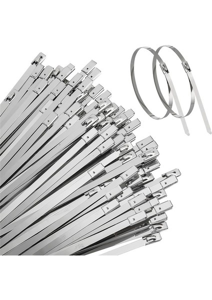 Metal Fermuar Bağları Makine, Araçlar ve Daha Fazlası Için Ağır Kendi Kendine Kilitlenen Paslanmaz Çelik Kablo Bağları (11.8 Inç, 100PCS) (Yurt Dışından)