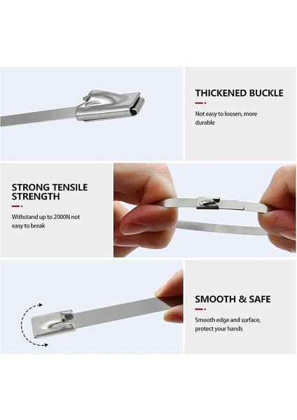 Metal Fermuar Bağları Makine, Araçlar ve Daha Fazlası Için Ağır Kendi Kendine Kilitlenen Paslanmaz Çelik Kablo Bağları (11.8 Inç, 100PCS) (Yurt Dışından) modelleri