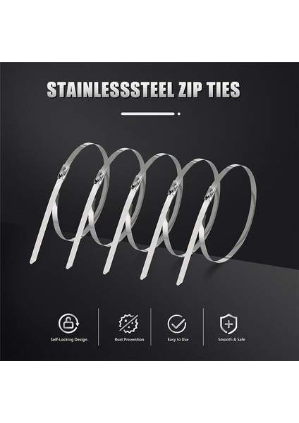 Metal Fermuar Bağları Makine, Araçlar ve Daha Fazlası Için Ağır Kendi Kendine Kilitlenen Paslanmaz Çelik Kablo Bağları (11.8 Inç, 100PCS) (Yurt Dışından) indirimleri