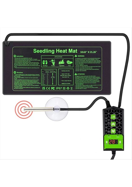 Sürüngen Isıtma Ped 10X20.75 Inç Ayarlanabilir Sabit Sıcaklık Fide Isıtma Pedi Bitki Yetiştirme Ped Eu-Plug Için (Yurt Dışından)