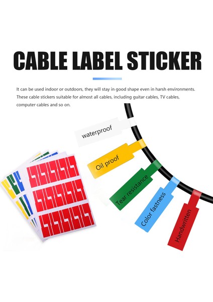 750PCS Kablo Etiket Sticker Su Geçirmez Tel Ağ Elektrik Kablo Etiketleri Kordon Etiket Işaretleyici Baskı Çıkartmaları Organizatör (Yurt Dışından) fiyatları
