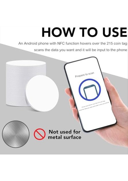 60PCS Nfc Tagsntag 215 Nfc Çıkartma Çipi Yuvarlak Nfc Etiketi Yeniden Yazılabilir Nfc Kartı Yapışkan Geri Nfc Etkin Cep Telefonu Cihazı (Yurt Dışından) fiyatları