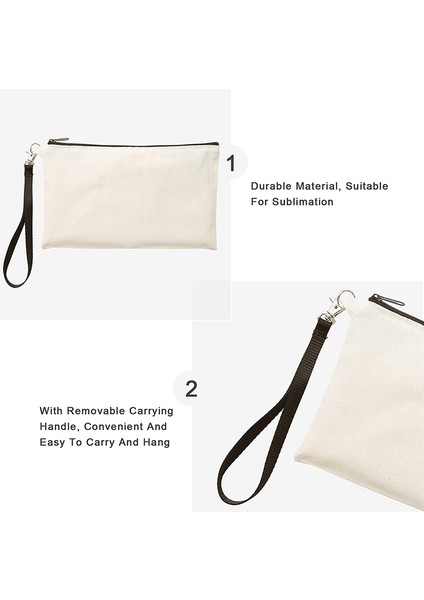 10 Adet Süblimasyon Boş Makyaj Çantaları Dıy El Sanatları Kalem Çantaları Beyaz (Yurt Dışından) fiyatları