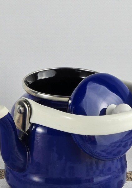 Alev Vintage Demlik - Emaye Çaydanlık, Kettle - 1 Litre, Lacivert