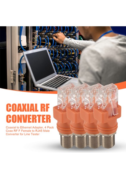 Ethernet Adaptörüne Koaksiyel, 4 Paket Coax Rf F Dişi - RJ45 Erkek Dönüştürücü Için Çizgi Test Cihazı Için (Yurt Dışından) fırsatları
