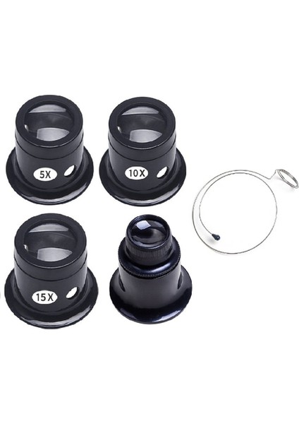 Onarım Büyüteç Cam Lens Basit Inç Aynası 5/10/15/20X Kez Göz Klips Büyüt (Yurt Dışından)