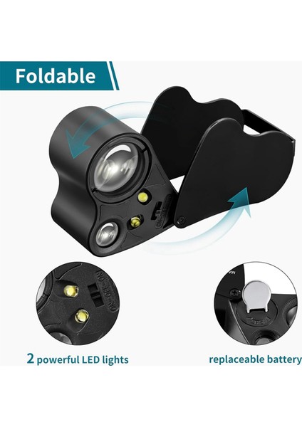 30X 60X Kuyumcular Loupe Paketi 10X 20X 45X ile Loupe Paketi Yaşlılar Için Işıkla (Yurt Dışından)