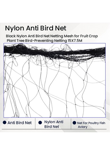 Siyah Naylon Anti Kuş Net Net Ağ Örgüsü Meyve Mahsulü Bitki Ağacı Kuş Avı Netting 15X7.5M (Yurt Dışından) fırsatları