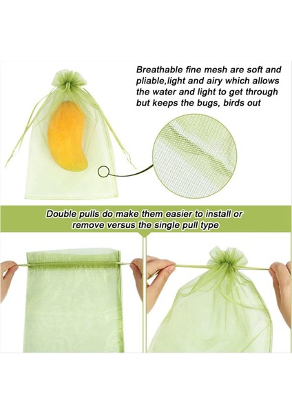 100 Adet Meyve Koruma Torbaları (8X12 Inç) Yeşil Örgü Kapak Torbası Meyve Koruma Sebze Bahçesi Için Örgü Örgü (Yurt Dışından) modelleri