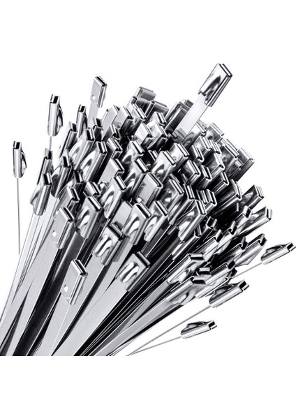 100PCS Zincir Bağlantı Çit Bağları, Açık Bahçe Çiftliği Için Çok Amaçlı Kendi Kendine Kilitlenen Paslanmaz Çelik Fermuarlı Bağlar Evcil Hayvan Kafesleri Çit (Yurt Dışından)