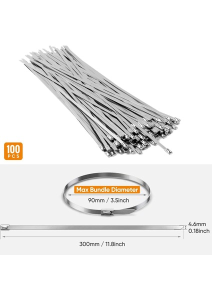 100PCS Zincir Bağlantı Çit Bağları, Açık Bahçe Çiftliği Için Çok Amaçlı Kendi Kendine Kilitlenen Paslanmaz Çelik Fermuarlı Bağlar Evcil Hayvan Kafesleri Çit (Yurt Dışından) fiyatları