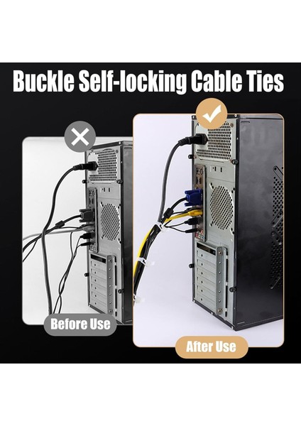 200PCS Toka Kendi Kendine Kilitlenen Premium Naylon Kablo Tel Bağları, 8 x 200MM Ayarlanabilir Yeniden Kullanılabilir Naylon Kayış Tokalı (Yurt Dışından) indirimleri