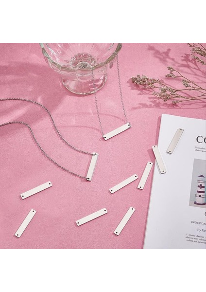 16PCS 304 Paslanmaz Çelik Konektör Takılar, Boş Etiketler Dikdörtgen Damgalama Boş Etiketler Gravür Için 2 Delikli (Yurt Dışından) fırsatları