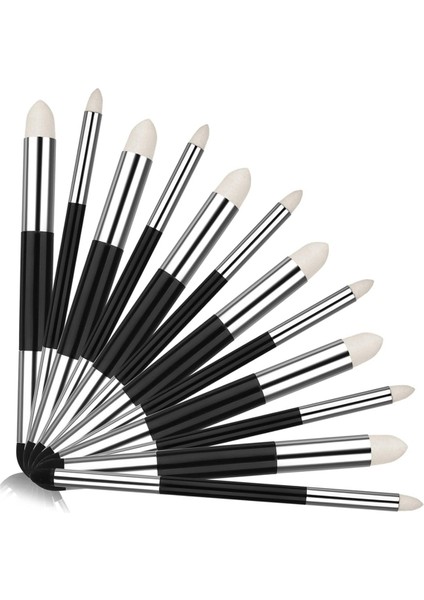 12 Adet Karıştırma Sünger Kalem Çift Başlı Yıkanabilir Ovma Sünger Fırçası (Yurt Dışından)