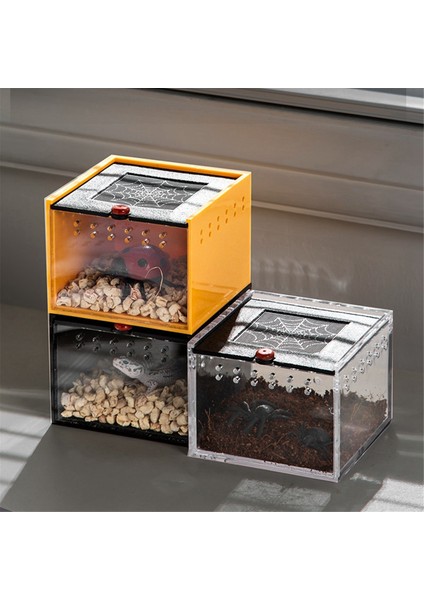 Örümcek Muhafaza Küçük Böcek Yetiştirme Kutusu Kaçış Sürüngen Terraryum Böcek Besleme Kafesi B (Yurt Dışından) modelleri