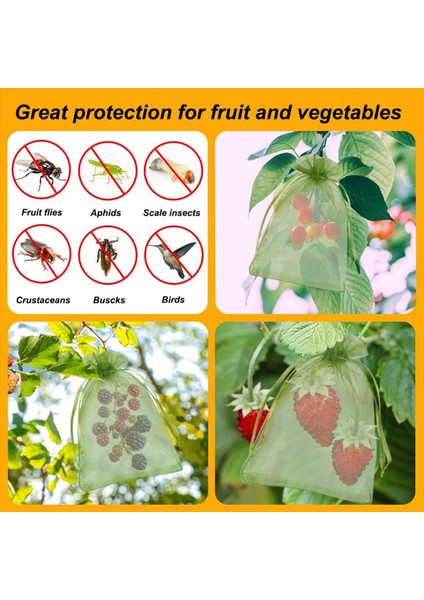 100PCS Meyve Koruma Torbaları, 8X12 Inç Yeşil Meyve Ağ Çantaları Çizim Örtü Torbaları Meyve Örtüsü Haşere Bariyeri (Yurt Dışından) modelleri