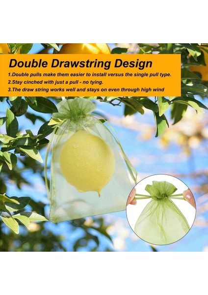 100PCS Meyve Koruma Torbaları, 8X12 Inç Yeşil Meyve Ağ Çantaları Çizim Örtü Torbaları Meyve Örtüsü Haşere Bariyeri (Yurt Dışından) fırsatları