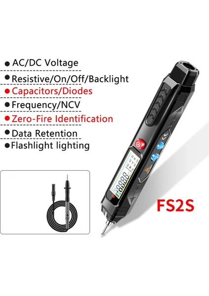 FS2S Akıllı Dijital Multimetre Voltaj Dedektörü Kalem Otomatik Aralık Direnci Ncv Yüksek Hassas Multimetro Voltmetre Test Cihazı (Yurt Dışından) fiyatları