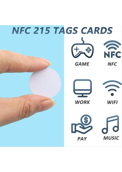 55PCS Nfc TAGSNTAG215 Etiketler Çip Yuvarlak Nfc 215 Tag Yeniden Yazılabilir Nfc Para Kartları Uyumlu Nfc Özellikli Mobil Cihazlar (Yurt Dışından) indirimleri
