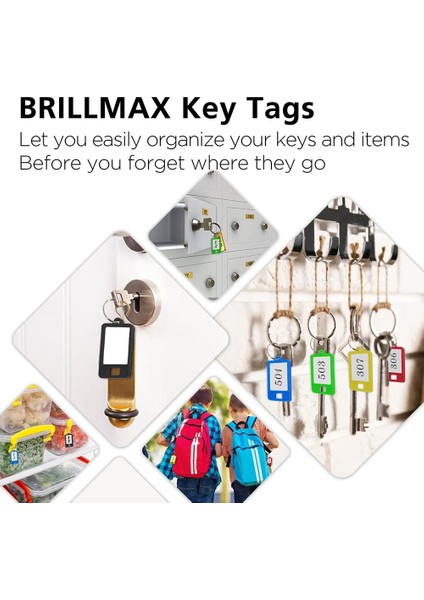 100 Adet Sert Plastik Anahtar Etiketleri Pencere ve Bölünmüş Halka ile Oval Şekilli Etiket Etiketi, Boş Etiketleme Etiketleri 5 Renk (Yurt Dışından) modelleri