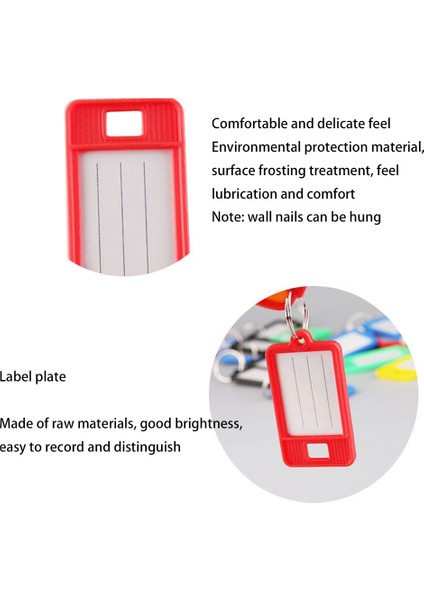 100 Adet Sert Plastik Anahtar Etiketleri Pencere ve Bölünmüş Halka ile Oval Şekilli Etiket Etiketi, Boş Etiketleme Etiketleri 5 Renk (Yurt Dışından) indirimleri
