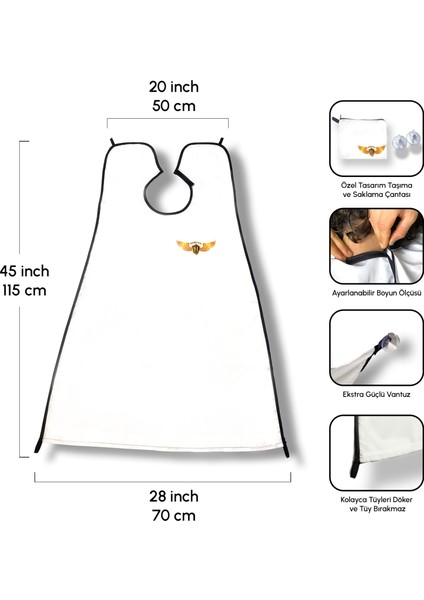 Saç Sakal Bakım ve Tıraş Önlüğü Beyaz fiyatları
