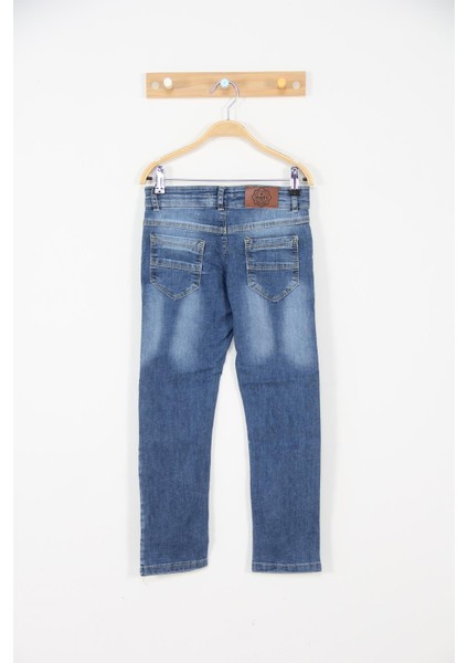 1650 Garson Pamuklu Likralı Lazer Havlu Yıkama Kot Pantolon (9-12)