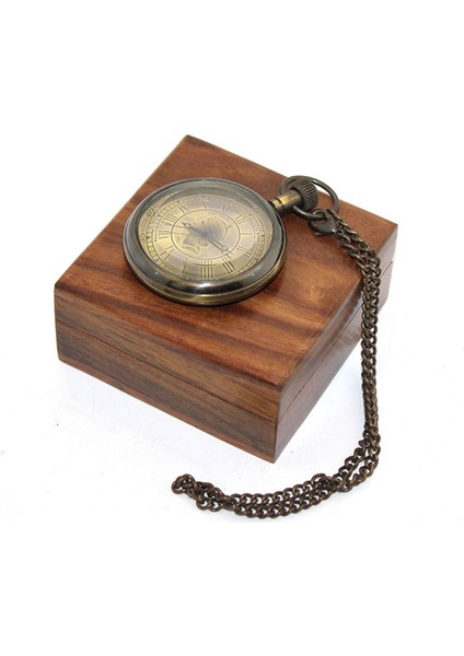 Ahşap Kutulu Pirinç Köstekli Saat Model 11