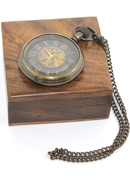 Ahşap Kutulu Pirinç Köstekli Saat Model 8
