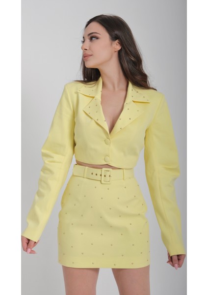 Kadın Taş Detaylı Ceket Takım fırsatları