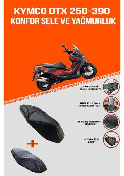 KYMCO DTX 250 - 390 Konfor Sele ve Yağmurluk Kılıf