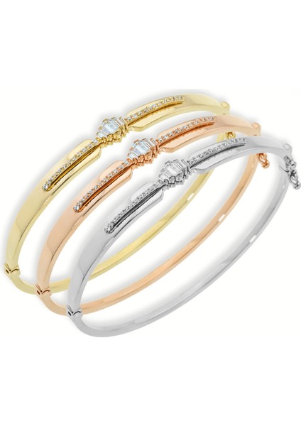 14 Ayar Sıra Taşlı Baget Bilezik - 5,80GR.