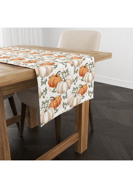 Dijital Baskılı Runner - Yaprak / Sonbahar / Kabak Desenli - 140X40 cm modelleri