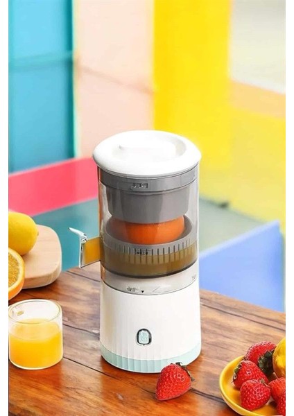 Techmrt Meyve Sıkacağı USB Şarjlı Taşınabilir Çift Bıçaklı Güvenlik Kilidi