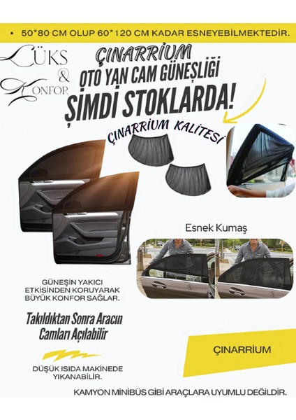 Honda Civic 2001-2005 Vtec Uyumlu Özel 2'li Oto Yan Cam Güneşliği, Arka Cam Güneşliği/perde