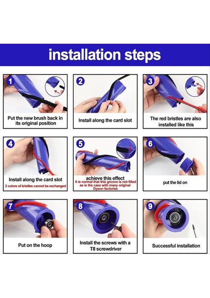 V6 V7 V8 V10 Elektrikli Süpürge Aksesuarları Için 4'lü Rulo Fırça Peluş Şeritleri (Yurt Dışından) fırsatları