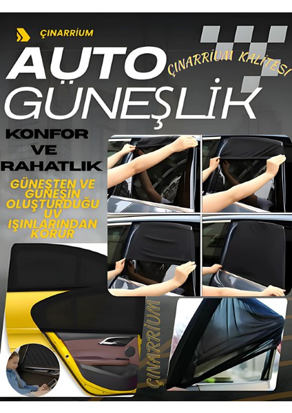 Toyota Yaris 2011-2014 Uyumlu 2 Adet Oto Yan Cam Güneşliği, Arka Cam Güneşliği/perde fırsatları