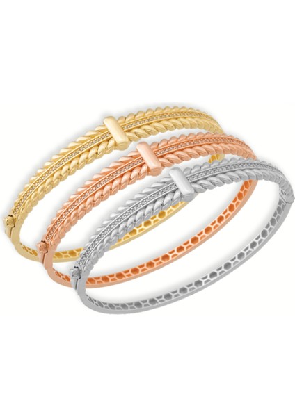 14 Ayar Sıra Taşlı Yaprak Bilezik - 11,00GR.