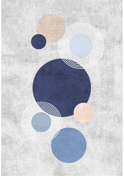 Dijital Baskılı Modern Desenli Mavi Kaymaz Taban Yıkanabilir Halı fiyatları