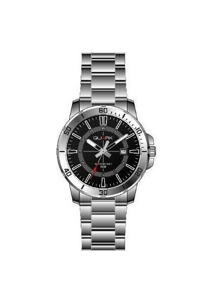 QM-VX01D-1C Çelik Kasa Çelik Kordon Takvimli Erkek Kol Saati