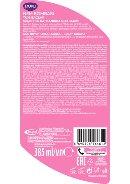 Nem Bombası Tüm Saçlar Için Saç Kremi 2X385 ml indirimleri