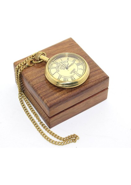 Ahşap Kutulu Pirinç Köstekli Saat Model 9