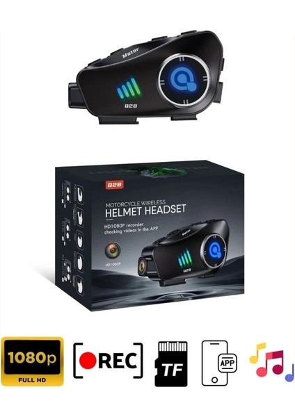 Q28 Kask Kameralı Bluetooth Kulaklık Intercom 1080P Hd Video + Müzik + Çağrı Interkom fiyatları