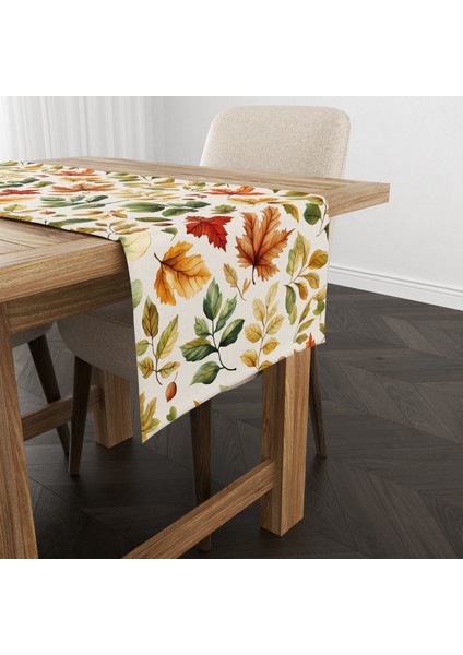 Dijital Baskılı Runner - Yaprak / Sonbahar / Kabak Desenli - 140X40 cm modelleri